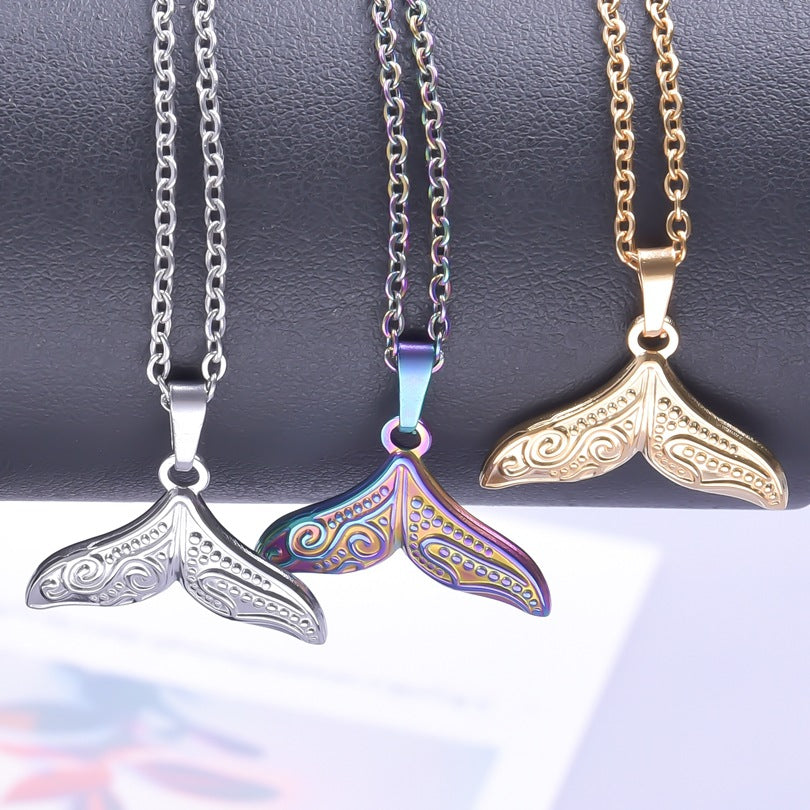 Steel Fishtail Personality Simple Female Niche Pendants