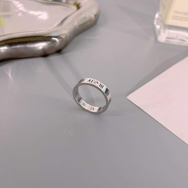 Steel Female Design High-grade Simple Temperament Rings