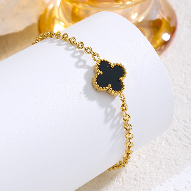Gold Clover Female Light Luxury Simplicity High Sense Niche Design Bracelet