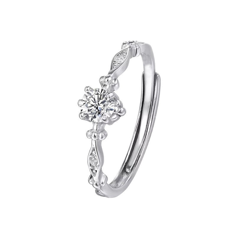Sparking Zirconium Fine Circle Index Finger Birthday Gift For Girlfriend Rings