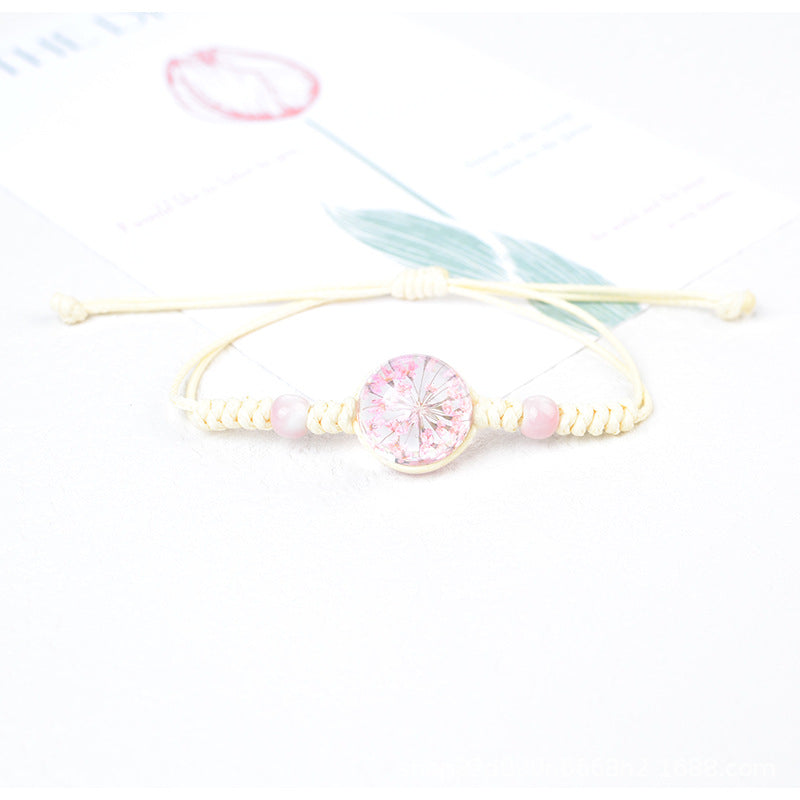Style Real Flower Starry Lace Ceramic Beads Gift Bracelet