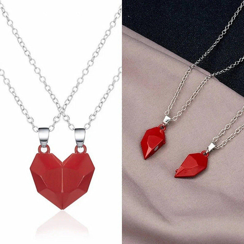 Women's Stone Heartbreak Clavicle Chain Heart Couple Necklaces