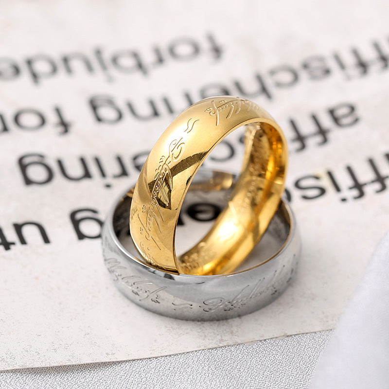 Fashion Men's Titanium Steel Supreme Personality Ring