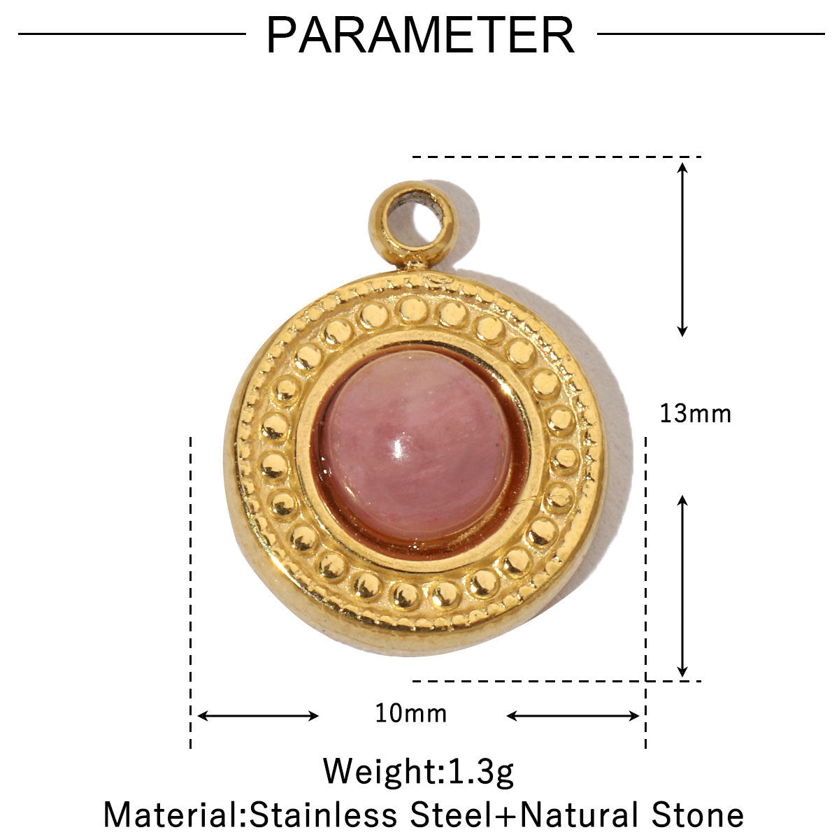 Natural Stone French Style Retro Titanium Pendants