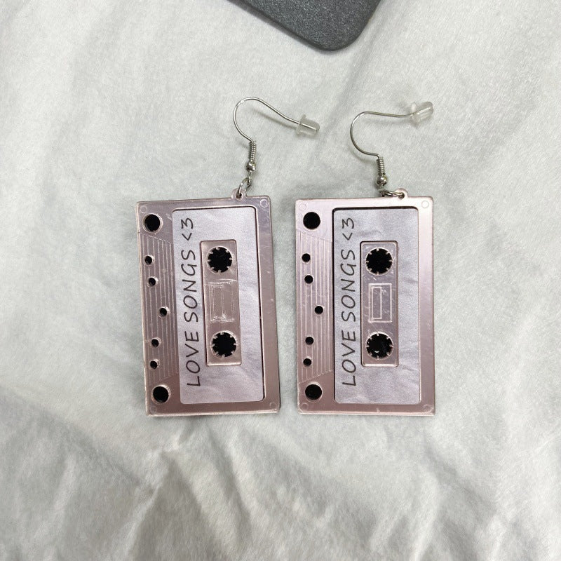 Trendy Female Temperament Stereo Tape Trend Simple Valentine's Earrings