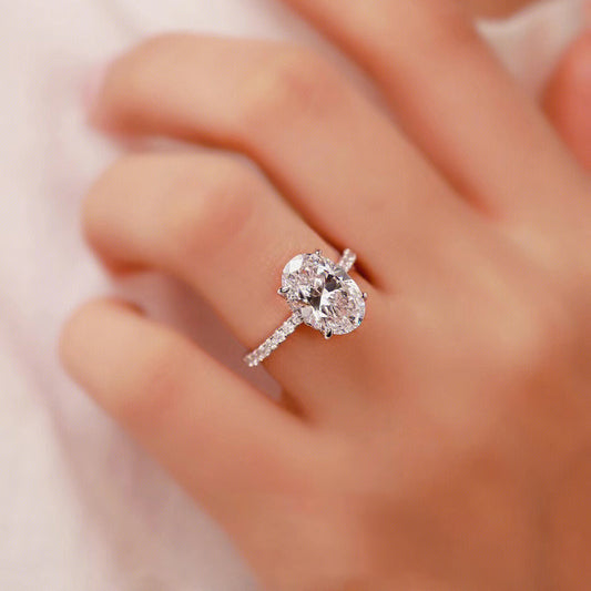 Simulation Moissanite Diamond Oval Big Female Ring