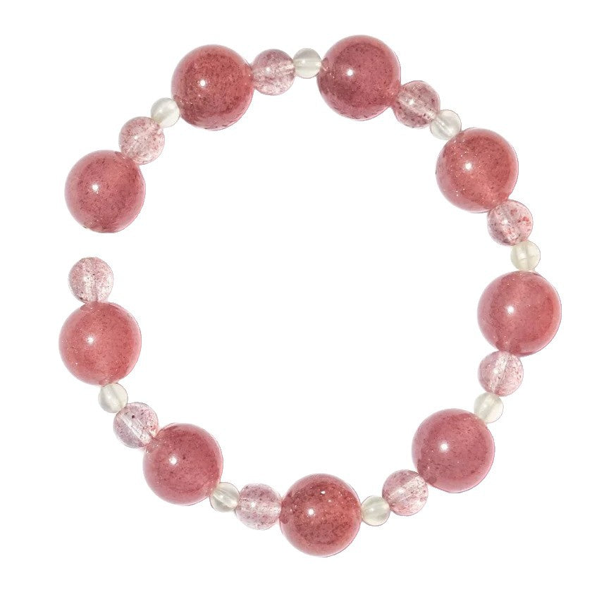 Women's Crystal Strawberry Wild White Fashion Pink Bracelet