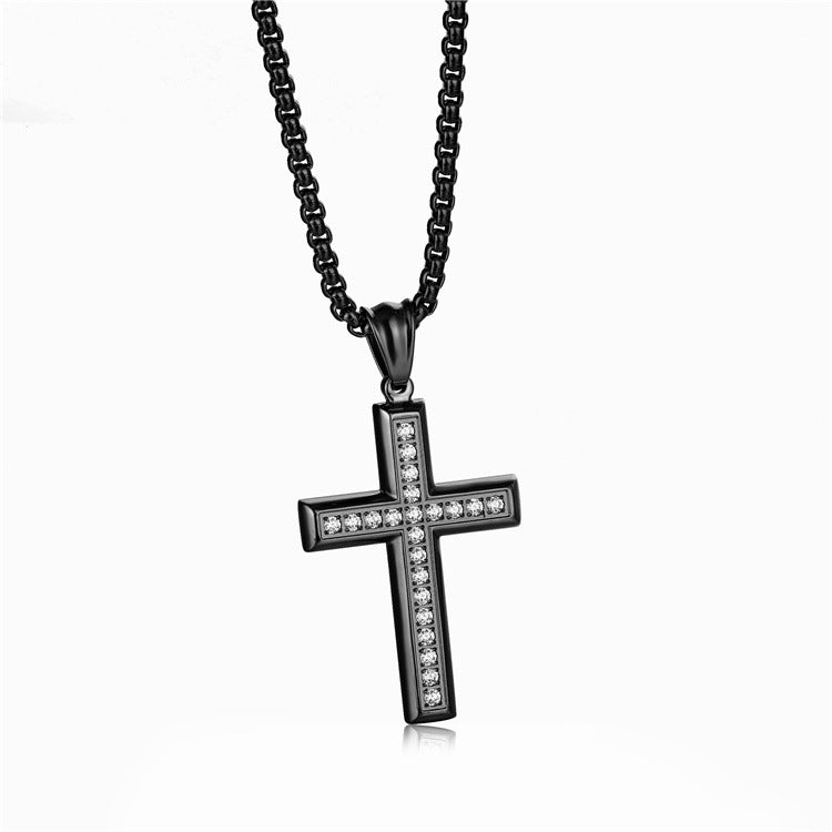 Women's Light Luxury Minority Stainless Steel Cross Sweater Chain Necklaces