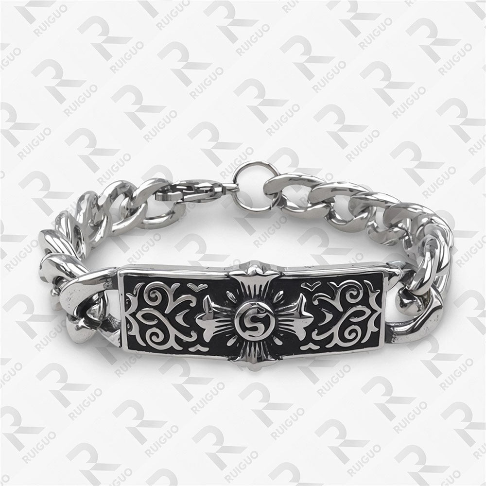 Men's Celtic Knot Skull Stainless Steel Cuban Cross Punk Retro Bracelets