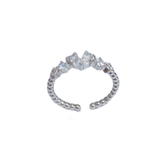 Sier Series Light Luxury Minority Zircon Female Fashion Ring