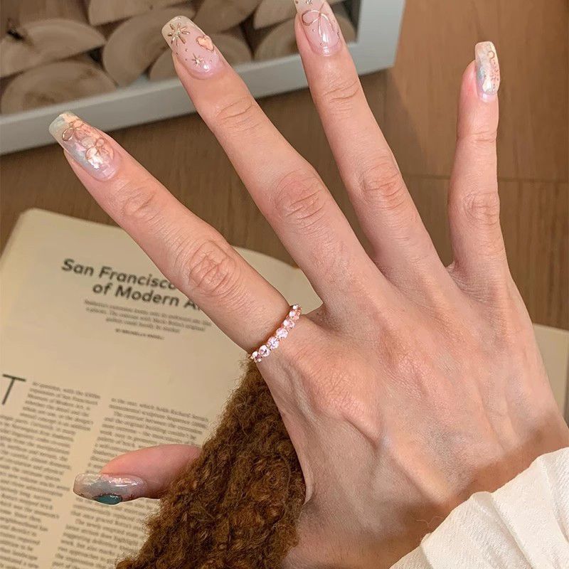 Zircon Simple Female Opening Adjustable Index Finger Light Luxury Rings