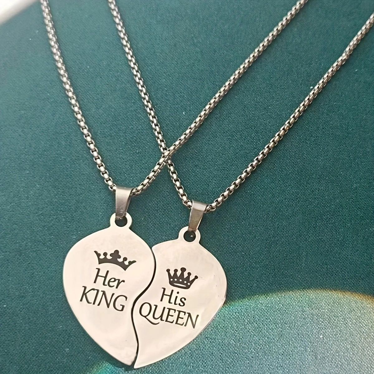King Queen Sweater Chain Stainless Steel Necklaces