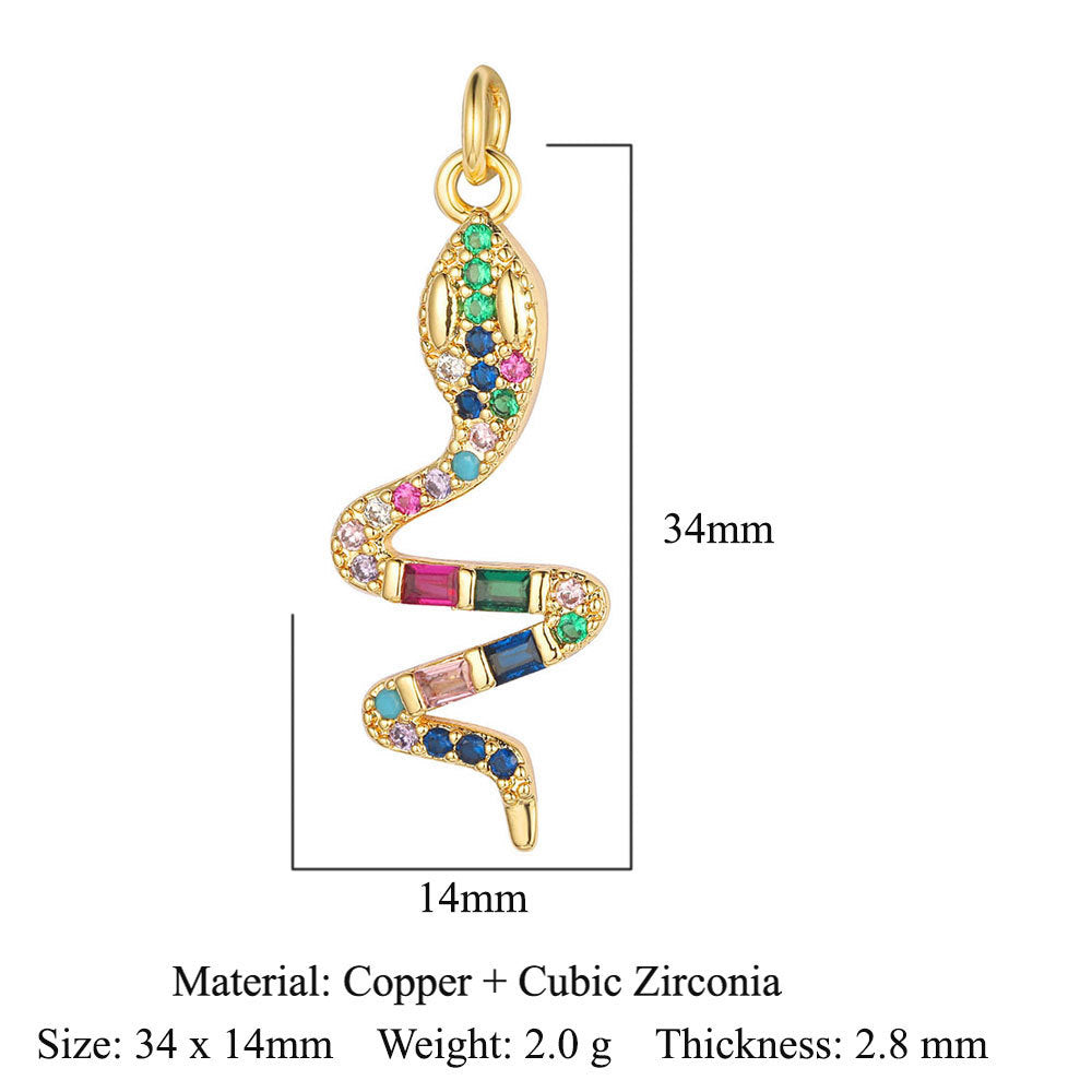 Copper Zircon Ornament Accessories Wind Butterfly Snake Pendants