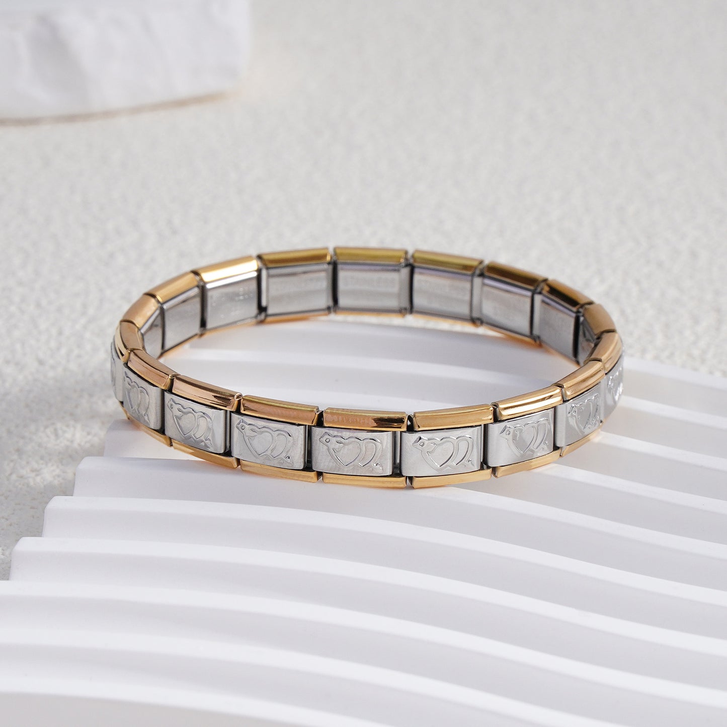 Innovative Classic Module Gold-plated Pattern Stainless Bracelets