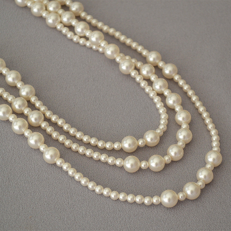 Large Small Pearls Interval Irregular Long Necklaces