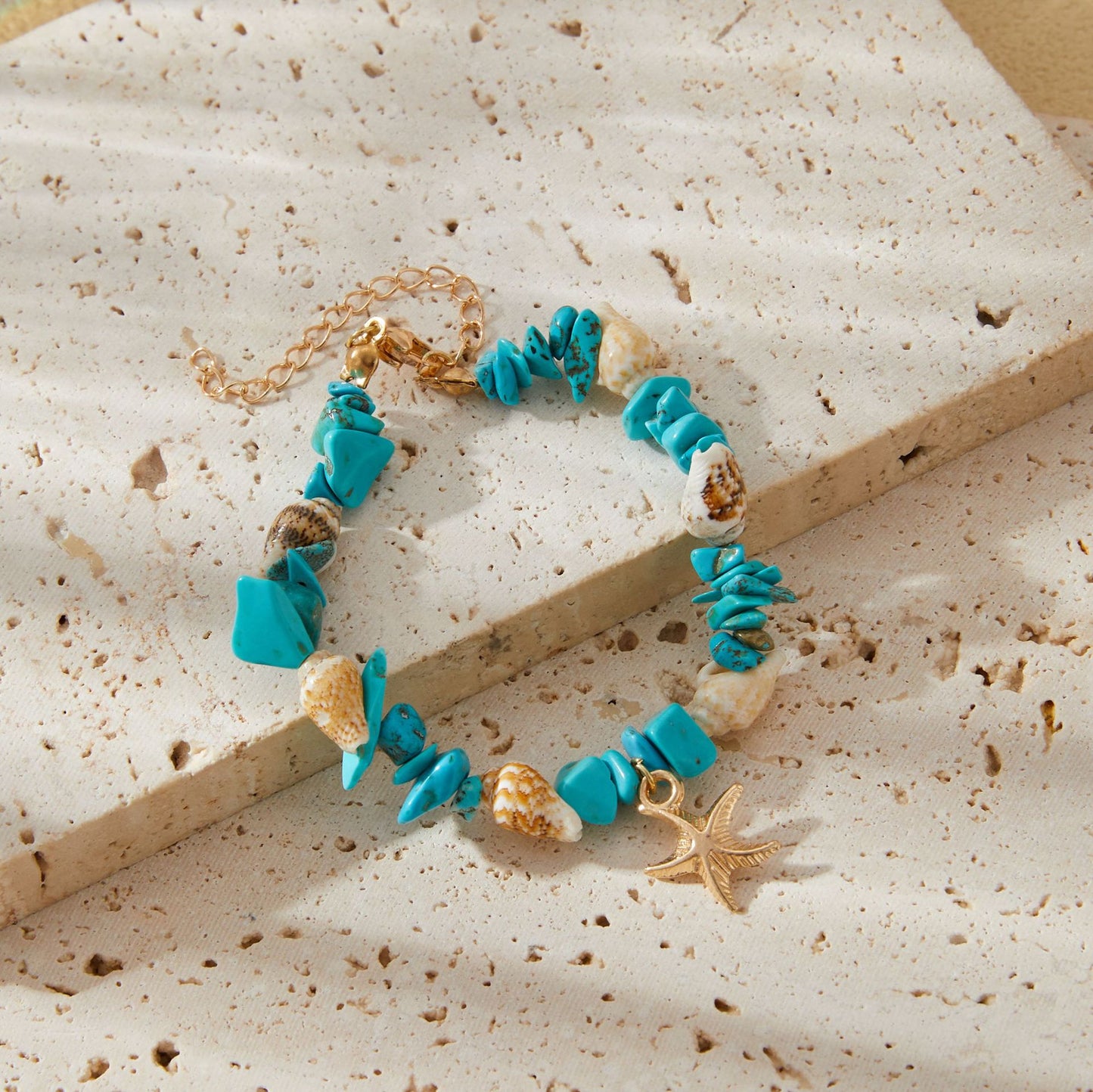 Women's Popular Conch Bead Turquoise Starfish Shell Bracelets