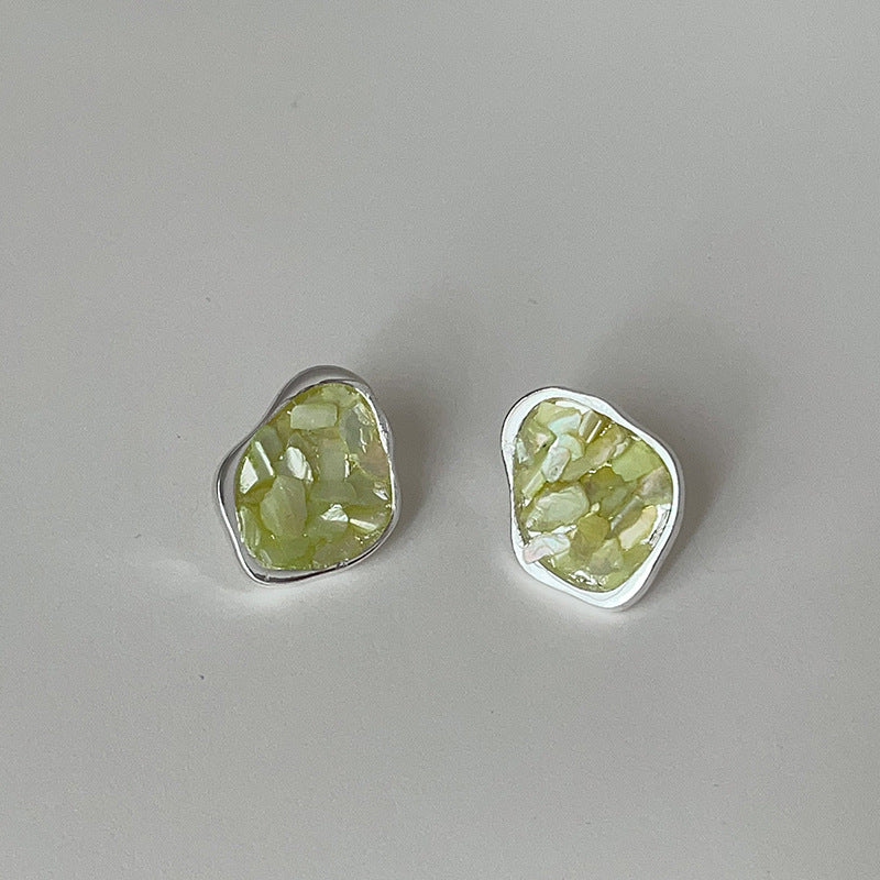 Broken Shell Irregular Ear Female Mild Luxury Retro Earrings