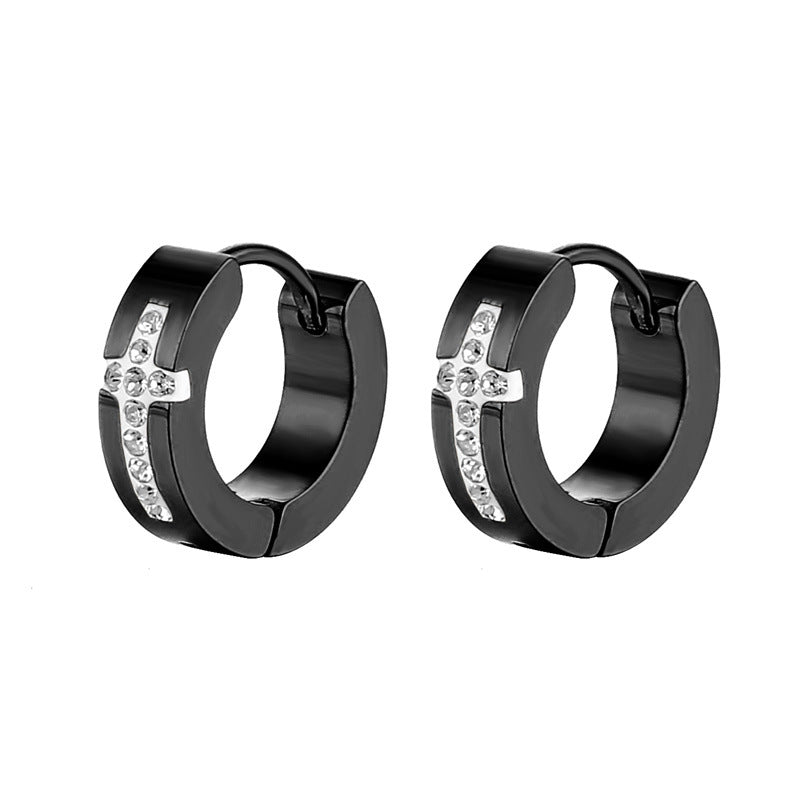 Women's & Men's Creative Carved Cross Light Luxury Clip Trendy Unique High-grade Earrings