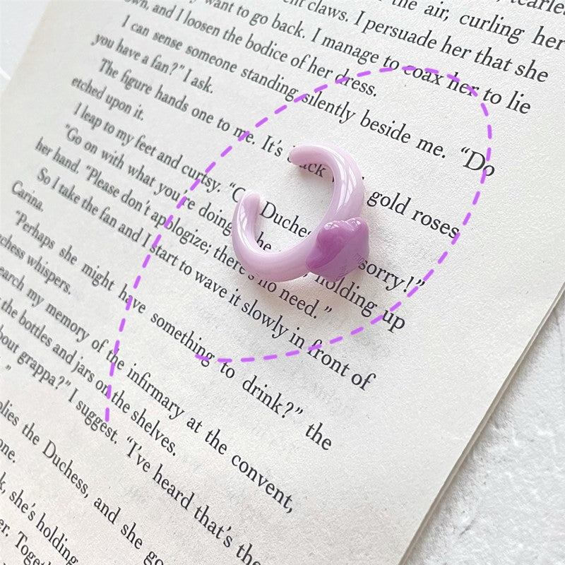 Cute Heart Resin Small Butterfly Open Adjustable Index Finger Ring