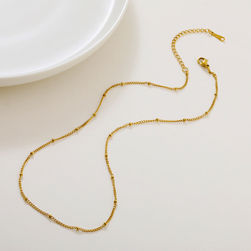 Single Chain Box Melon Seeds Side Hammer Round Snake Bone Necklaces