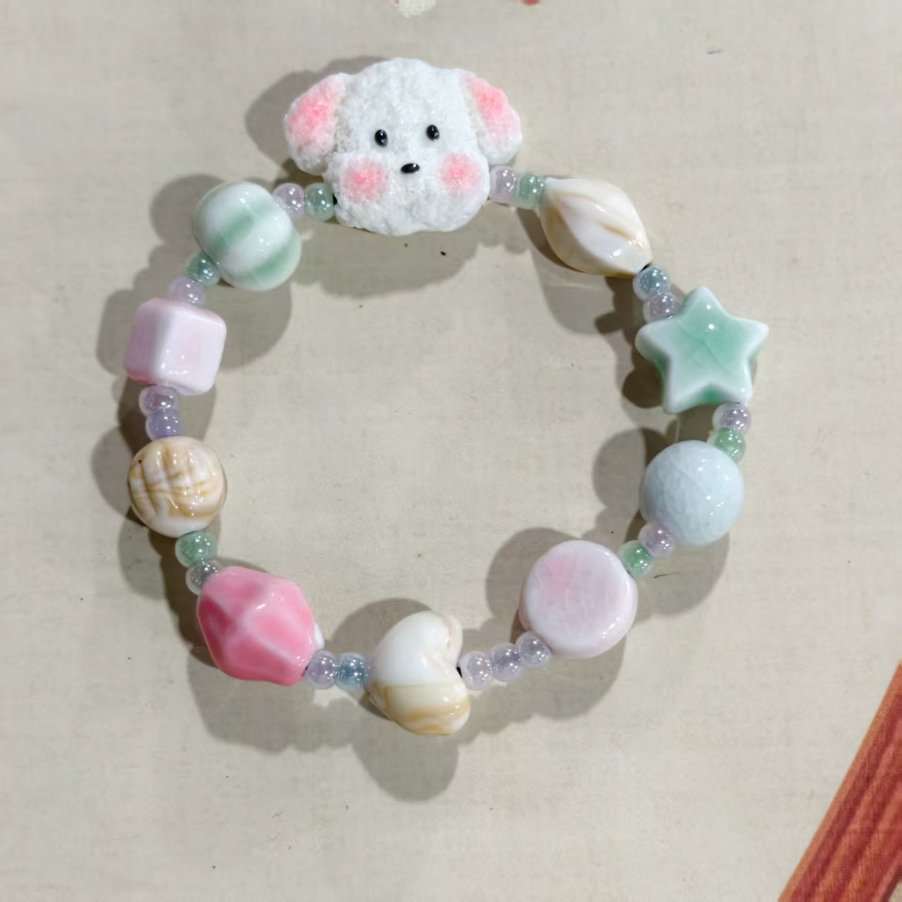 Artistic Handmade Ceramic Single Circle Ethnic Bracelet
