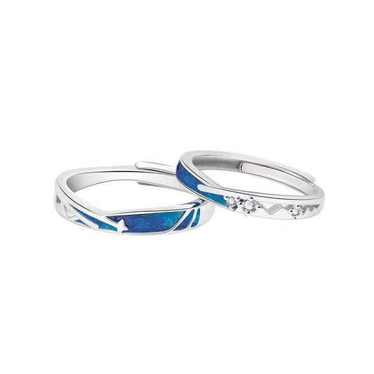 Women's & Men's Pair Opening Design Chinese Valentine's Day Commemorative Rings