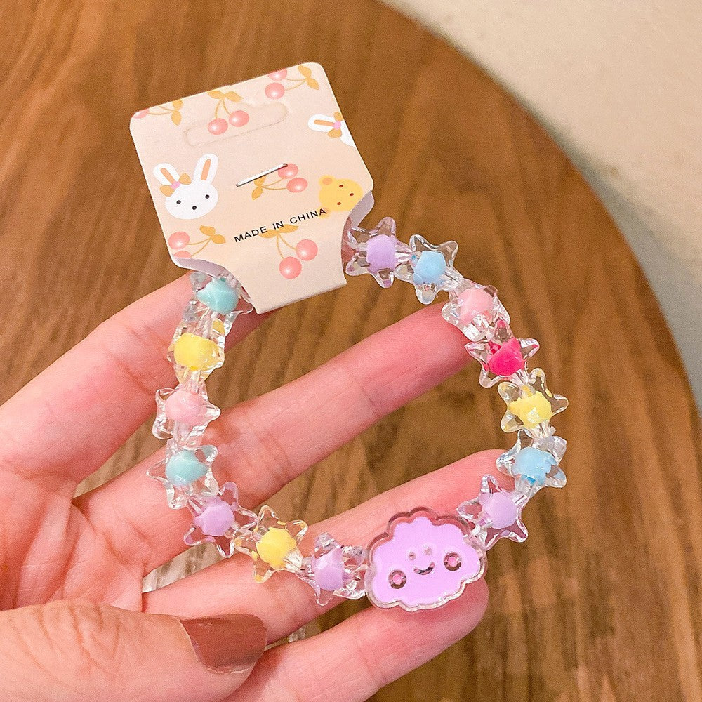 Children's Cute Jelly Color Beaded Princess Jewelry Bracelets