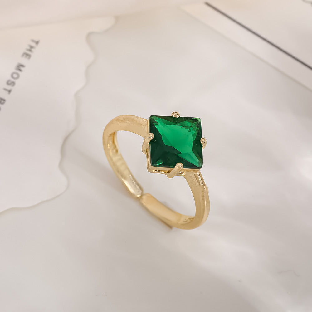 Women's Open-end Zircon Fashionable Classy Simple Cold Feeling Goddess Rings