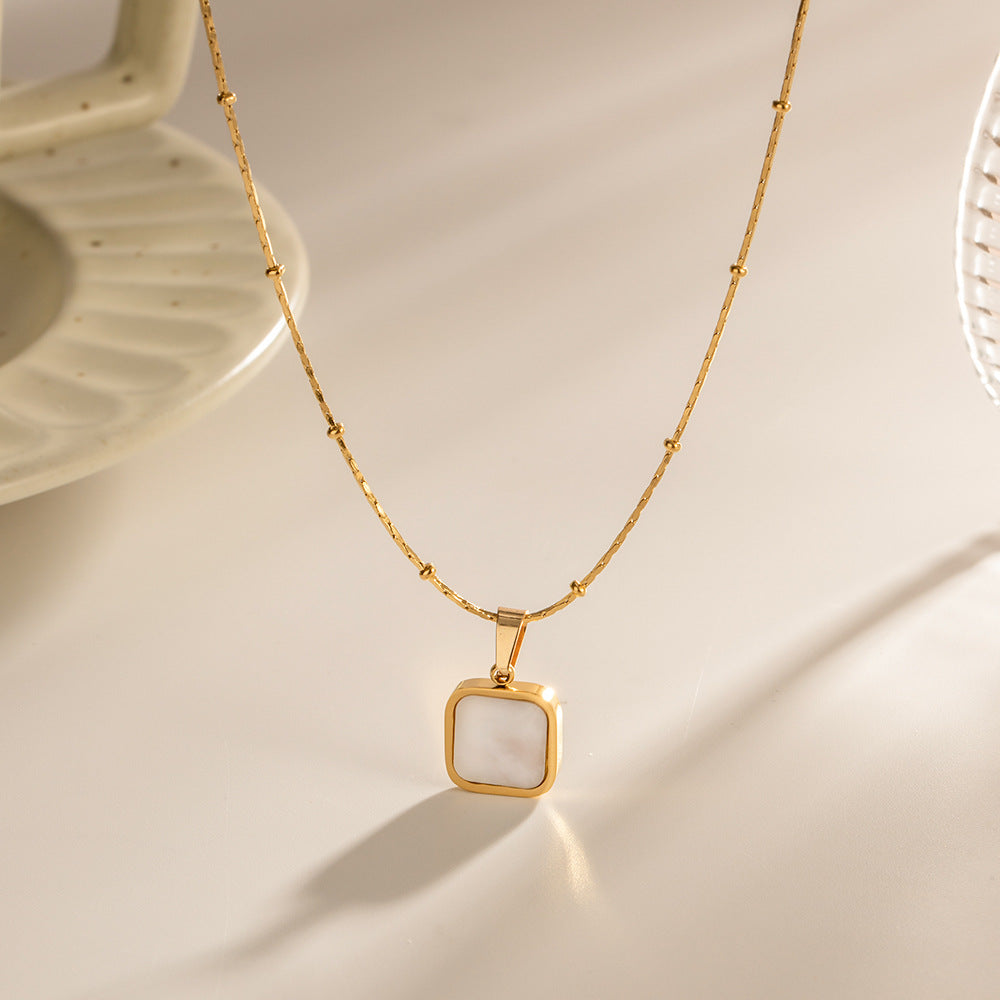 Women's Stainless Steel Style Fashion Personality Square Necklace