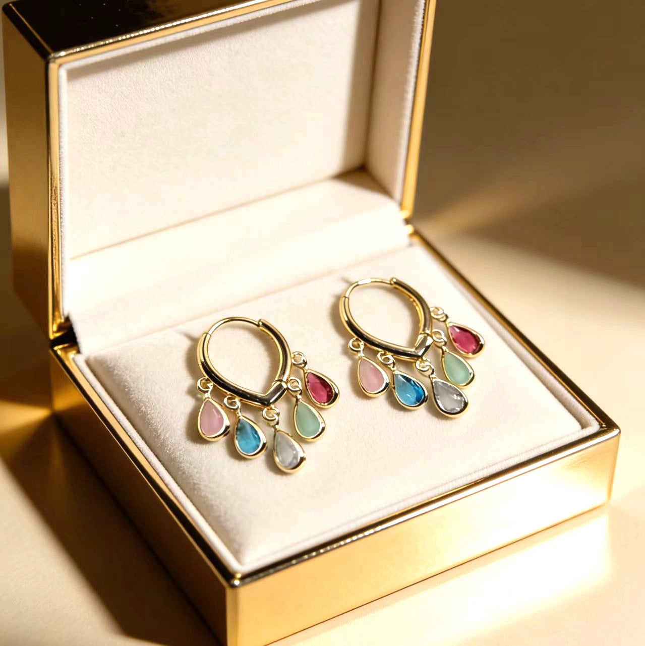 Women's Colorful Water Drop Clip Simple Grace Personality Minority Ear Buckle