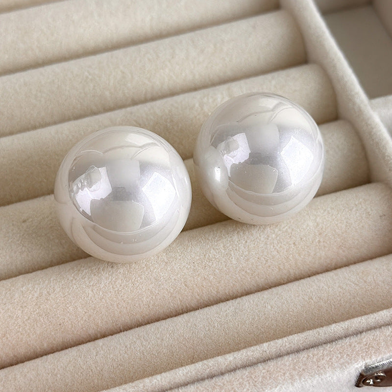 Ear Female Baroque Large Pearl Light Luxury High Sense Stud Earrings