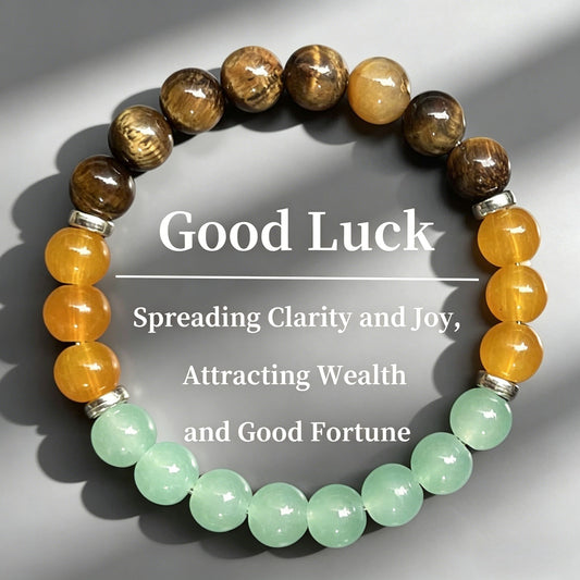 Tigereye Citrine Multiple Three-color Natural Stone Crystal String Bracelets