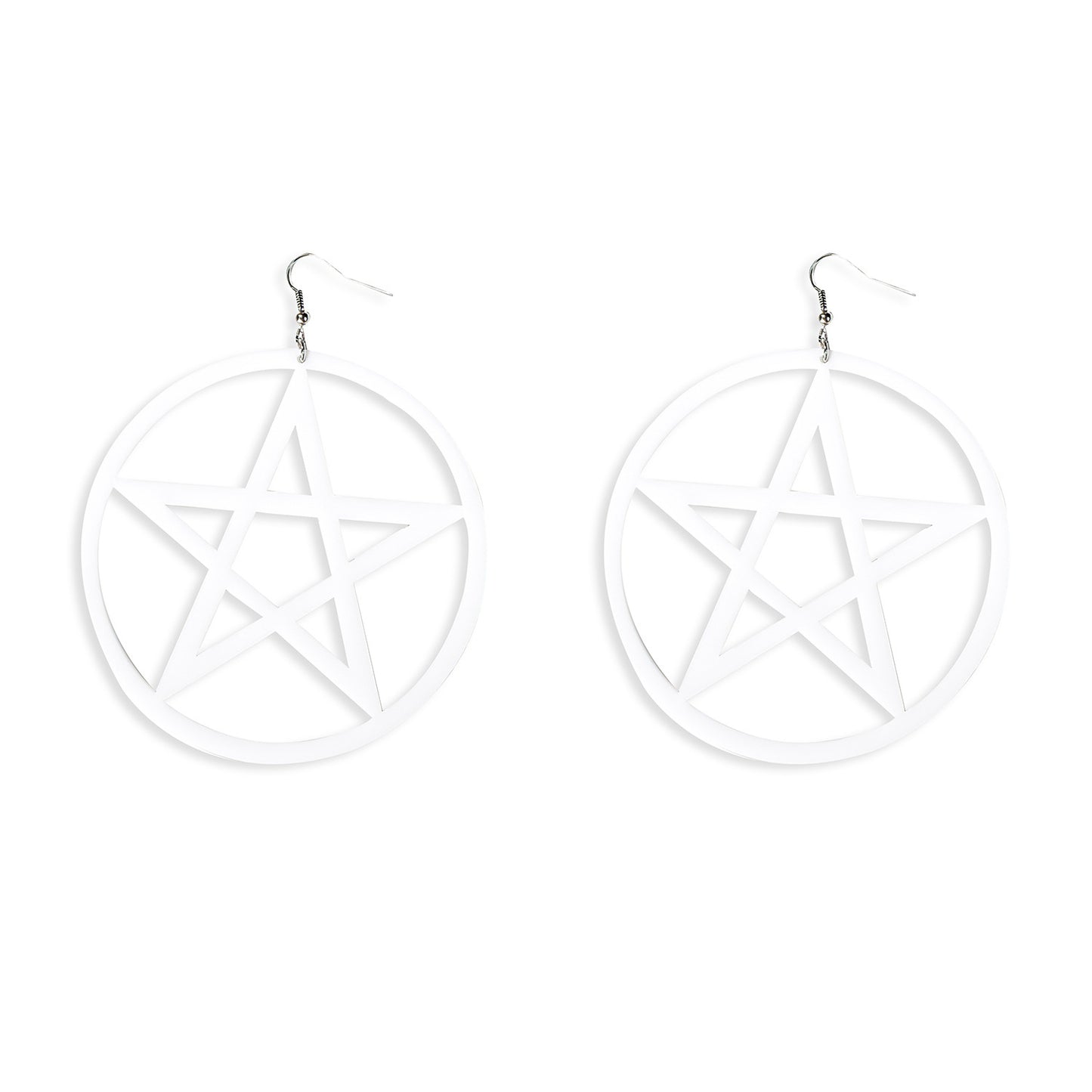 Creative Oversized Exaggerating Acrylic Big Ear Hollow Out Five-pointed Star Rings