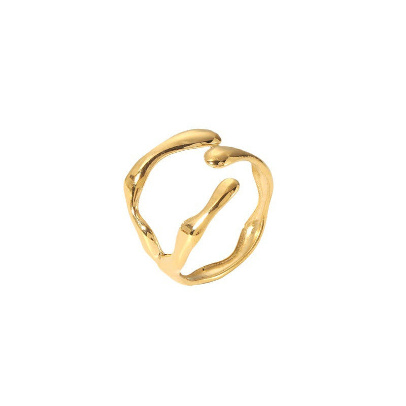 Steel Female Personalized Minority Open Titanium Gold Does Rings