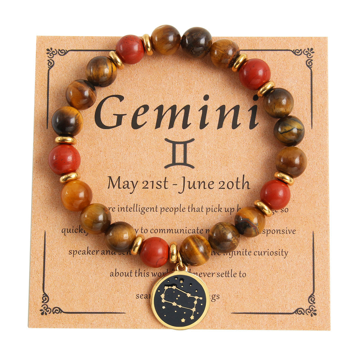 Beaded With Card Round Stainless Steel Gold Plated Drop Oil Bracelets
