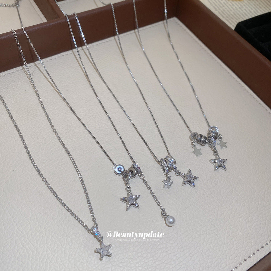 Sier Sparking Zirconium Light Luxury High-grade Clavicle Chain Pendants