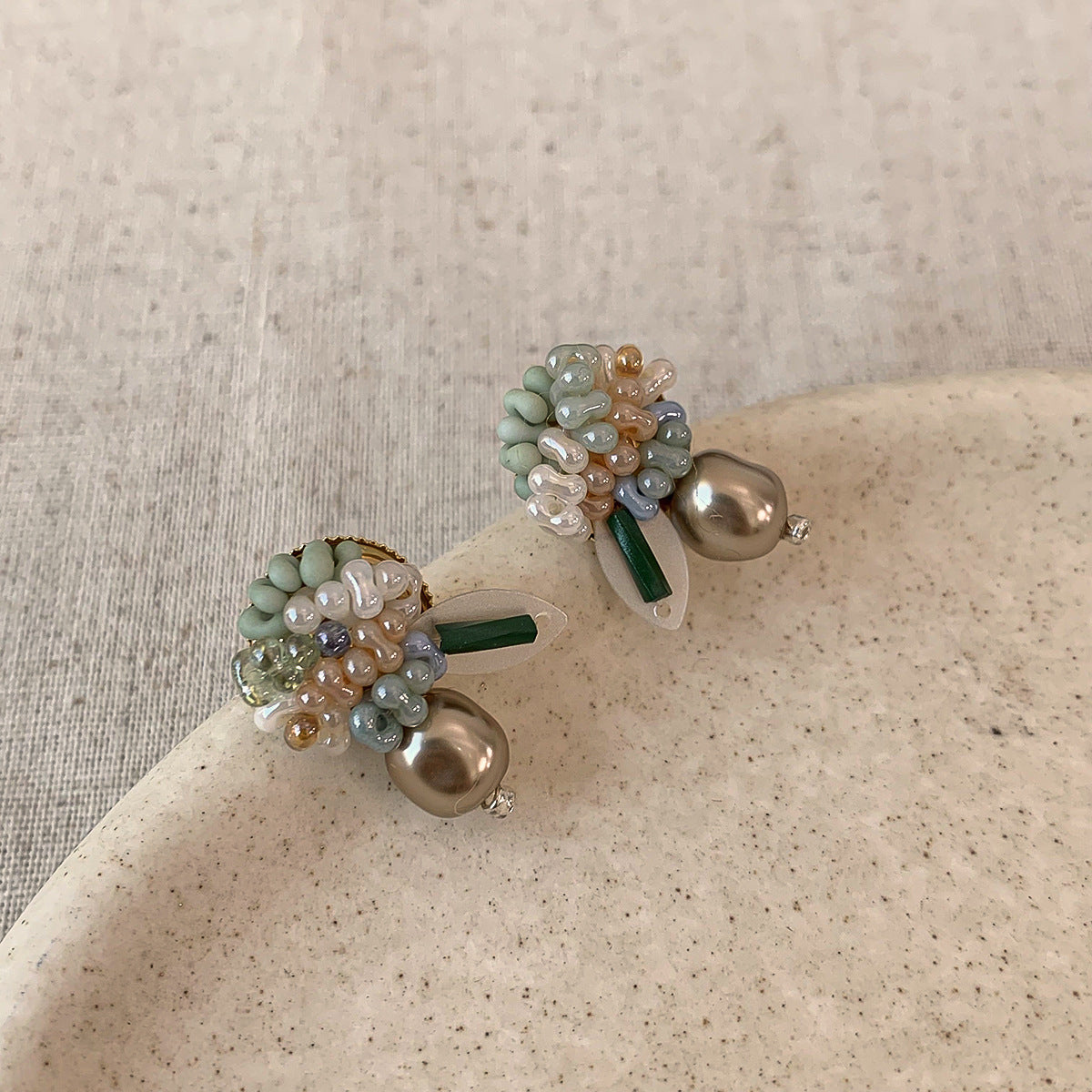 Atmosphere Flower Bud Beaded Female Special Interest Light Luxury High-grade Rings