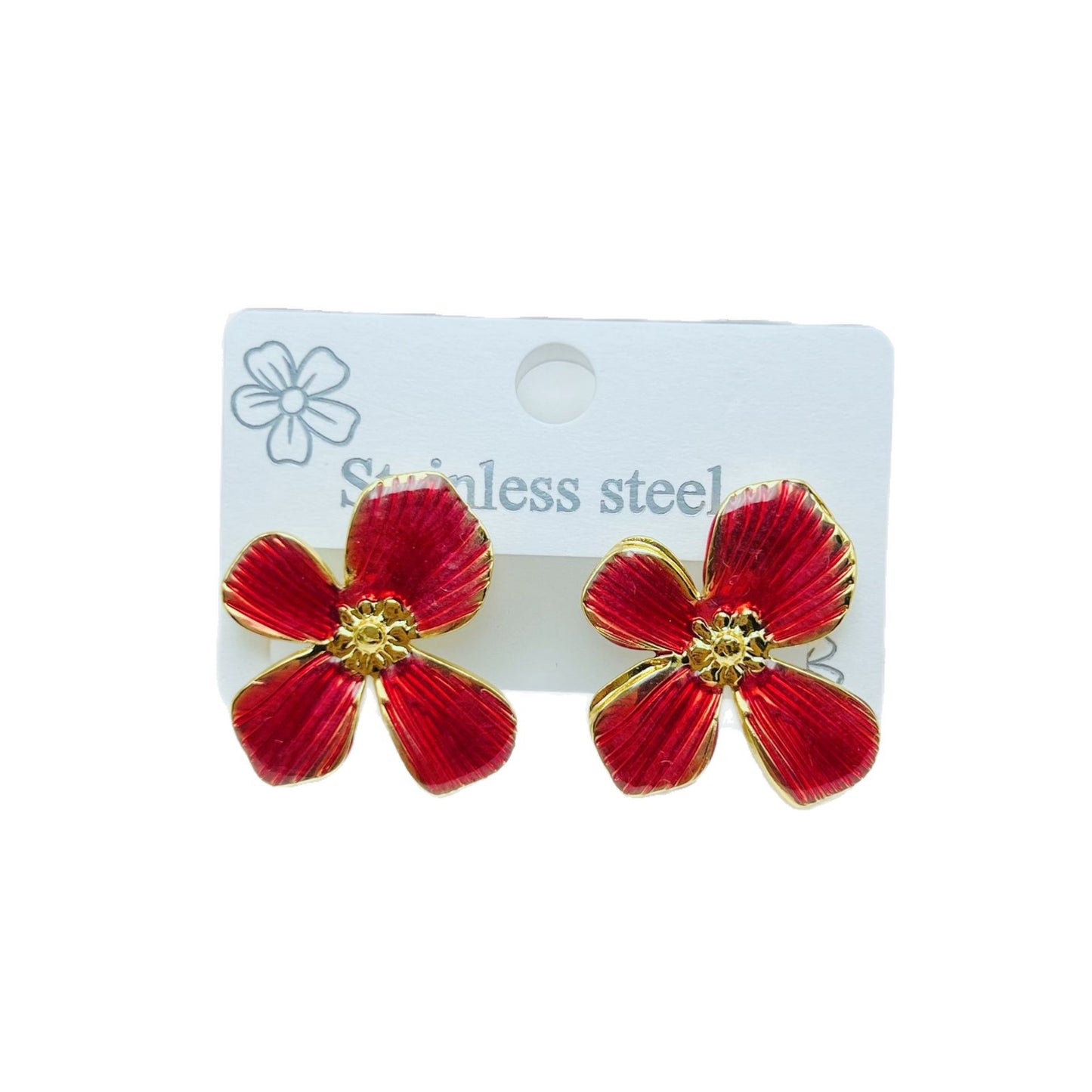 Women's Simple Blue Flower For Sterling Sier Stud Earrings