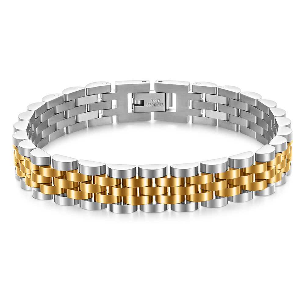 Men's Stainless Steel Strap Business Fashion Gift For Father's Bracelet