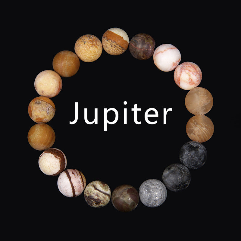 Men's Natural Stone Universe Planet Beads Galaxy Trendy Frosted Bracelets