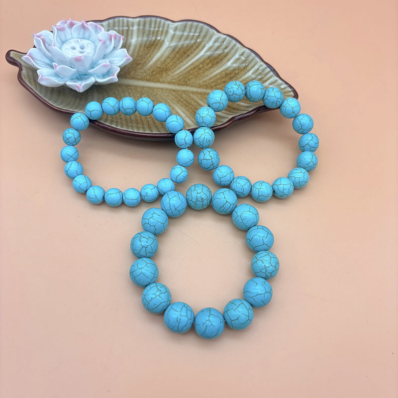 Women's & Men's Beads Imitation Natural Crack Single Circle Round Ethnic Style Buddha Bracelet