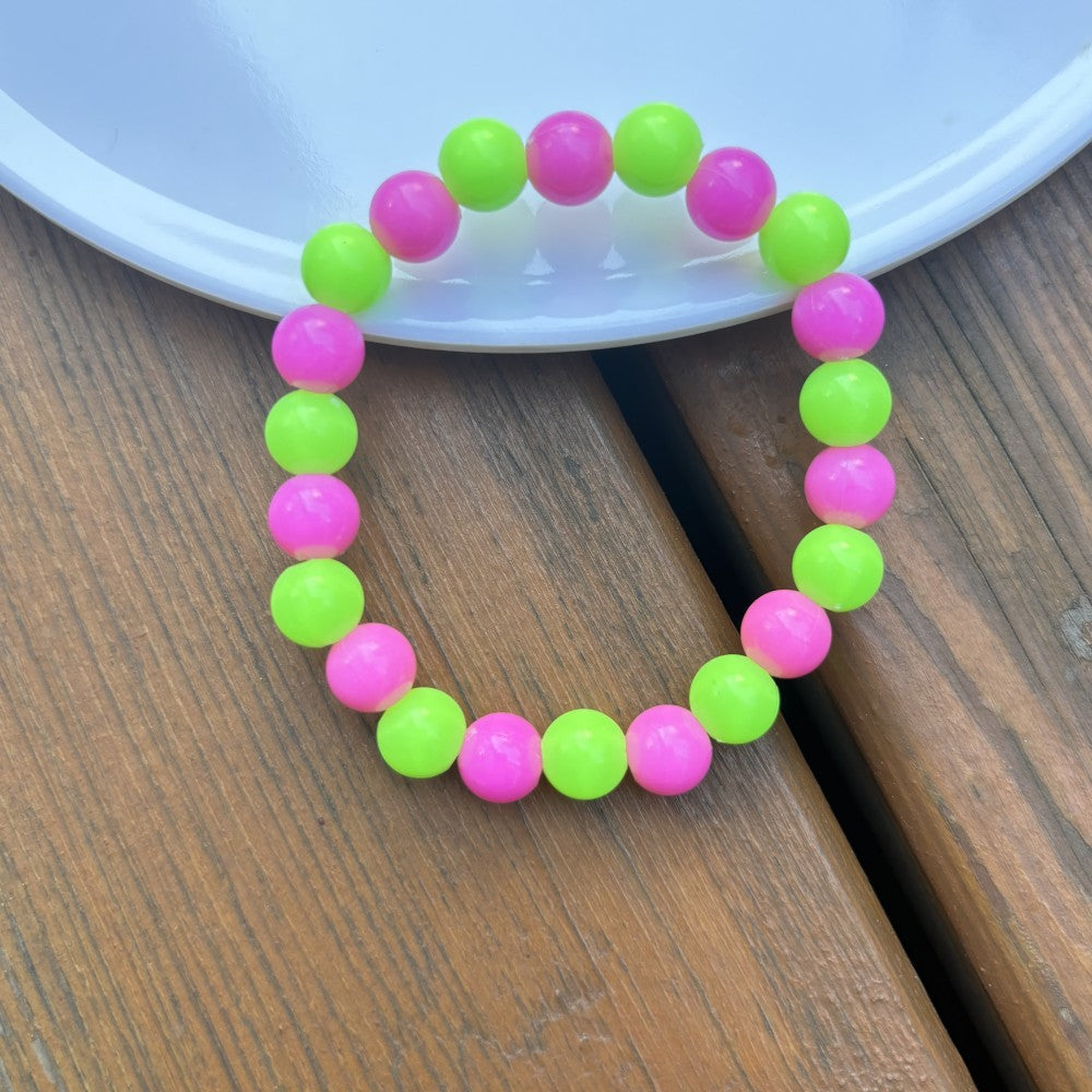 Children's Imitation Pearl Plastic Beads Colorful Beaded Acrylic Handmade Small Bracelets