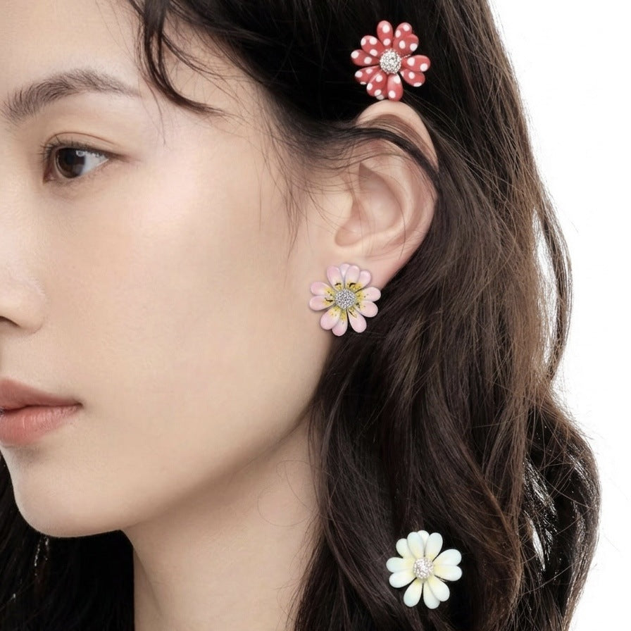 Daisy Female Niche Design Dopamine Color Elegant Earrings