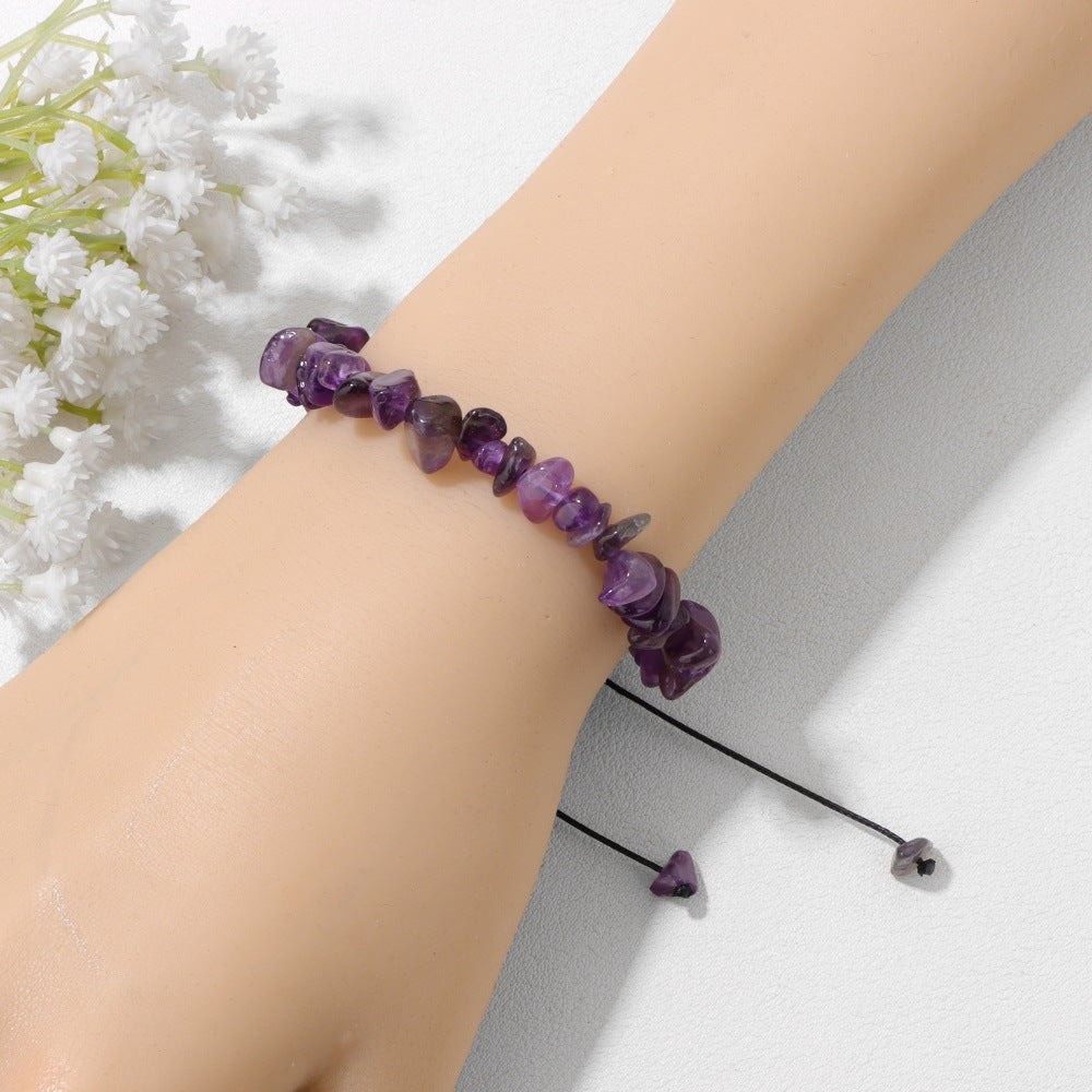 Irregular Gravel Female Crystal Energy Stone Beaded Couple Bracelet