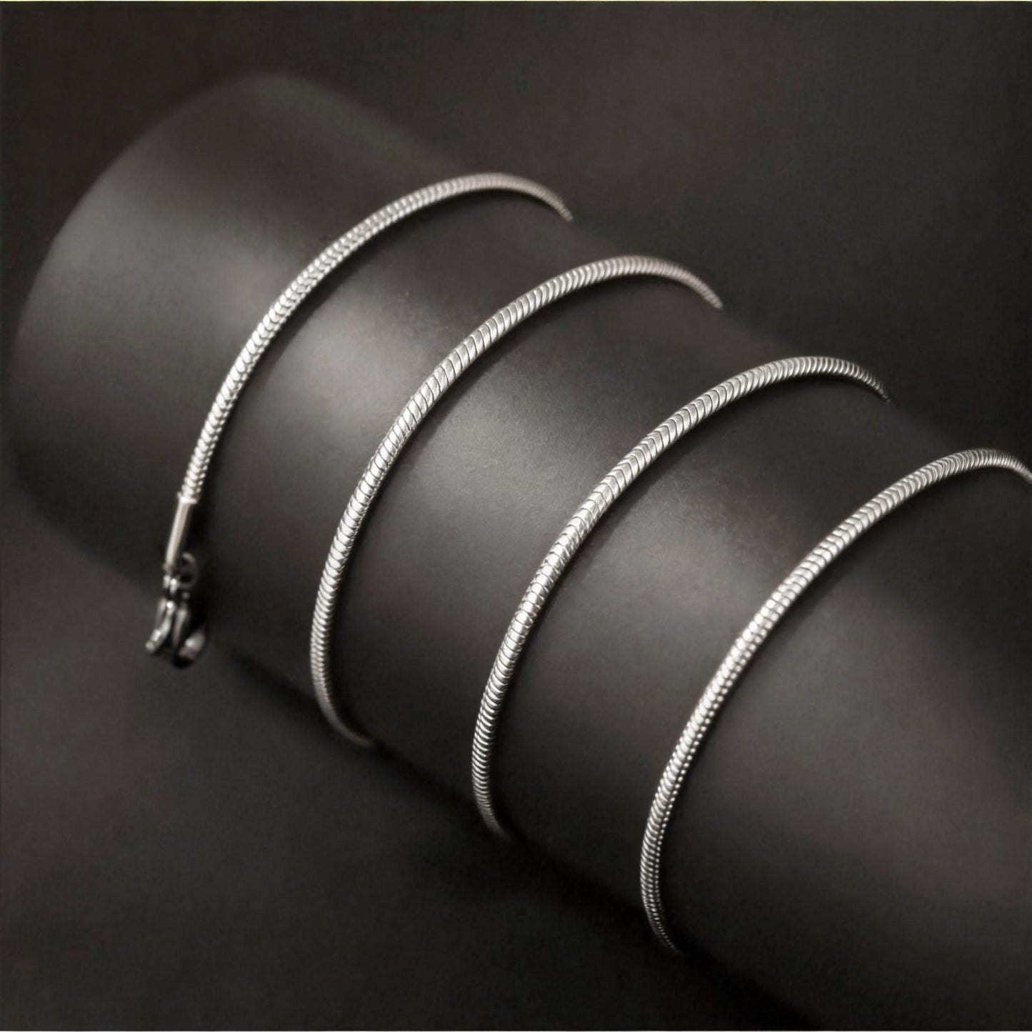 Steel Snake Chain Simple Four Stainless Necklace