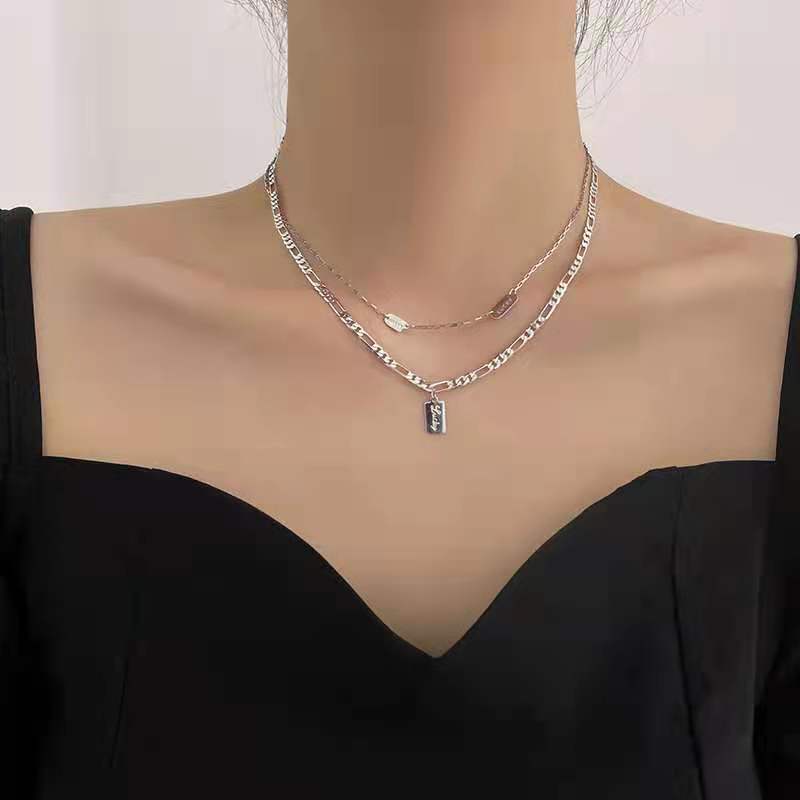Women's & Men's Fashion Simple Titanium Steel Sweater Chain Personalized Hip Hop Necklace