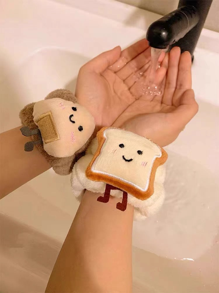 Wrist Strap Cartoon Face Washing Water Absorption Artifact Keep Dry Bracelet