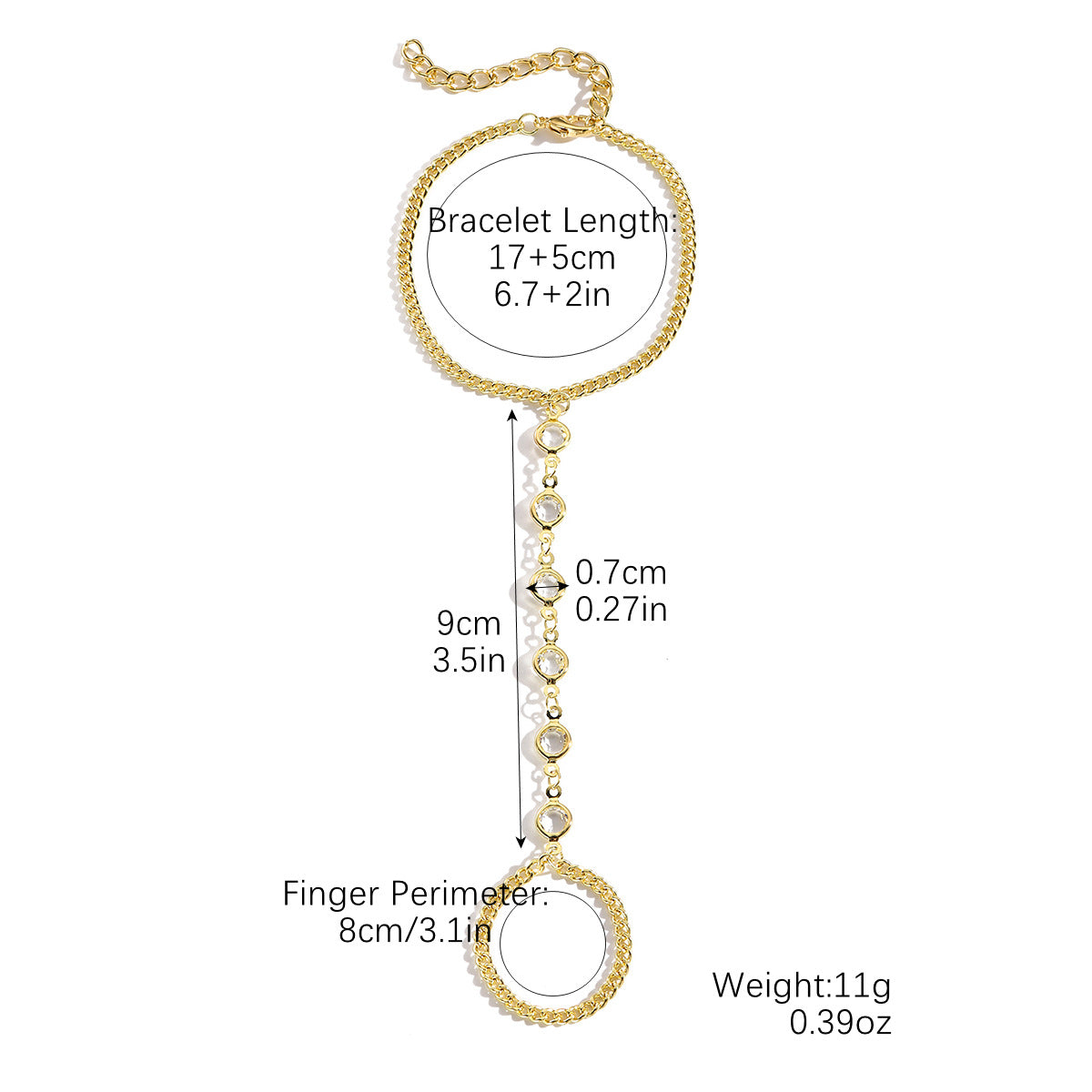 Chain Finger Simple Elegant High-grade Pearl Rhinestone Bracelets