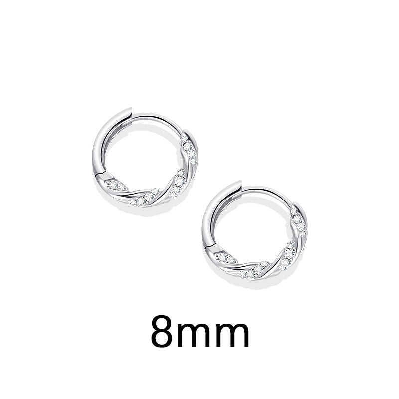 Spot Drill Twist Hot Push Geometric Warping Mobius Inlaid Zircon Rings