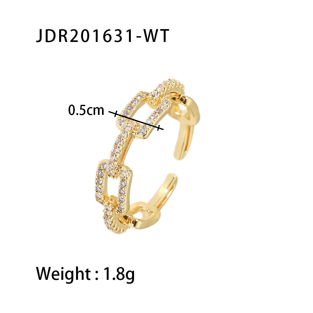 Women's Niche Fashion Gold-plated Copper Open Adjustable Rings